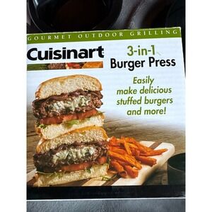 Cuisinart 3-in-1 Burger Press CSBP-100 Stuffed Burger Slider Maker Black Plastic